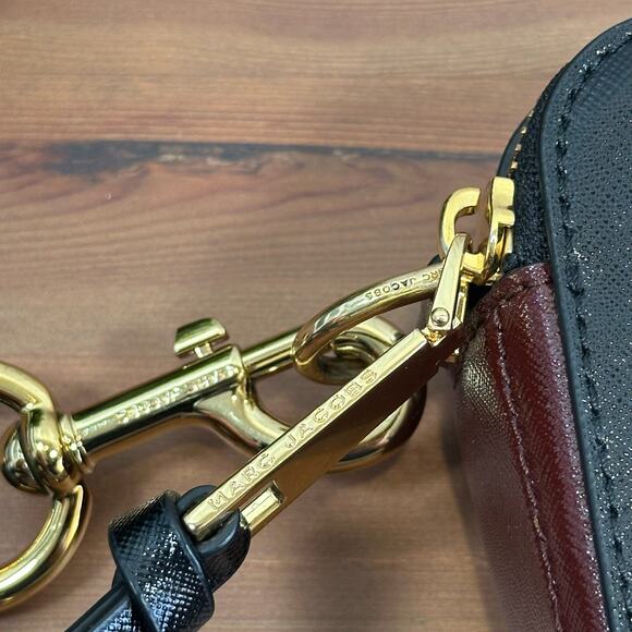 Marc Jacobs The Snapshot Bag Crossbody Black Wine Teal USA Strap - Picture 10 of 10